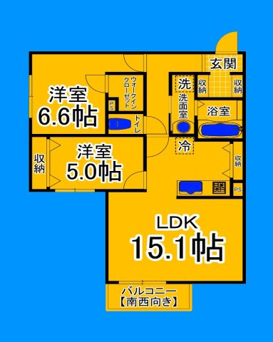 【堺市北区百舌鳥西之町のアパートの間取り】