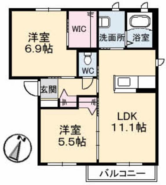 ラ　フォンティーヌ　Ｂ棟の間取り