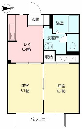 鹿児島市宇宿のマンションの間取り