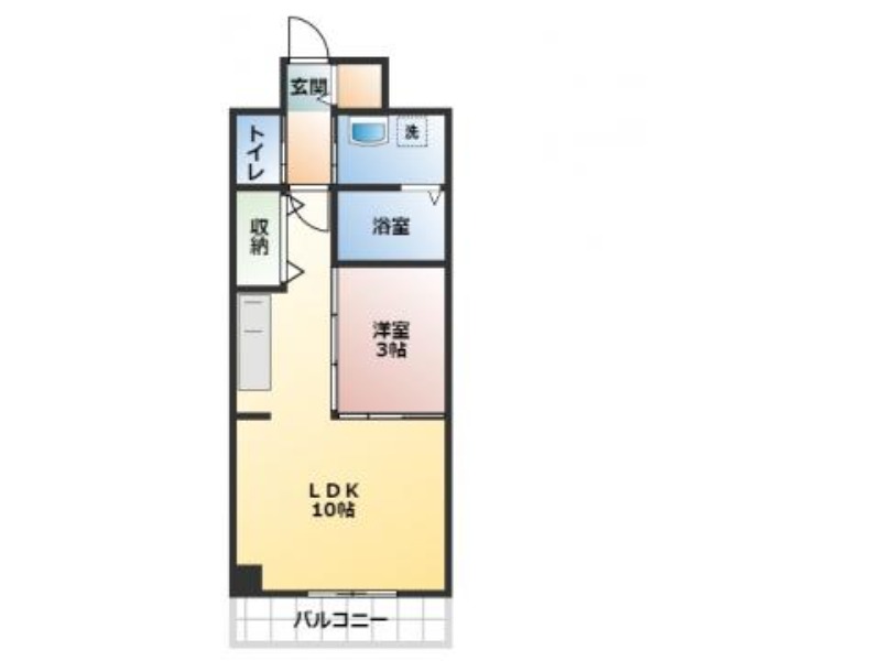 岡山市北区大供のマンションの間取り