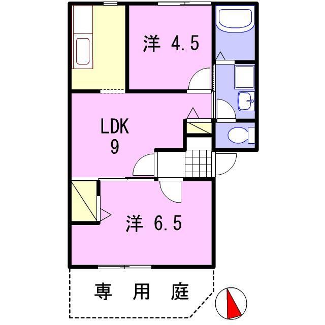 姫路市北平野のアパートの間取り