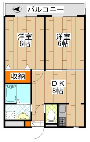 川崎市宮前区南野川のマンションの間取り