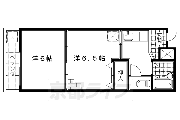 京阪本線 丹波橋駅 徒歩8分 4階建 築28年の間取り写真