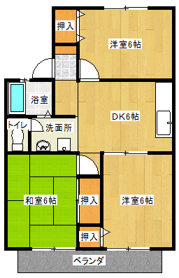 尾道市西則末町のアパートの間取り