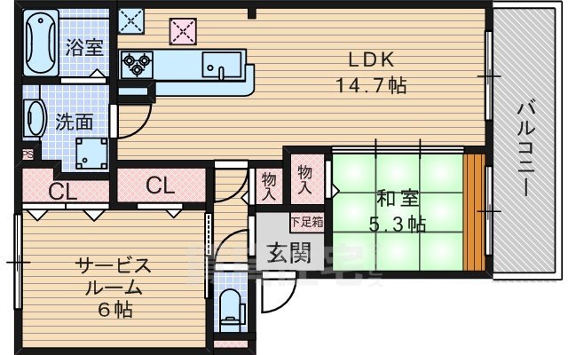 豊中市春日町のアパートの間取り