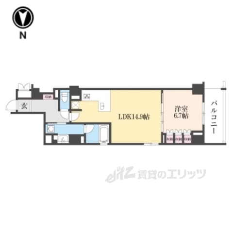 京都市上京区一町目のマンションの間取り