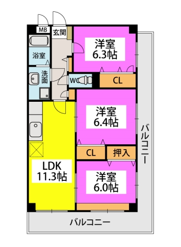 カーサ宮の前の間取り