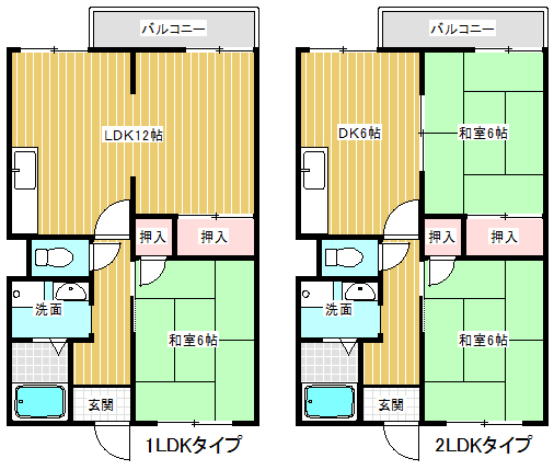 湖南市柑子袋東のアパートの間取り