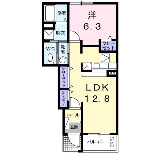 伊賀市三田のアパートの間取り