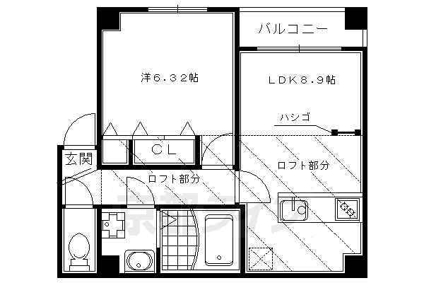 京都市南区西九条島町のマンションの間取り