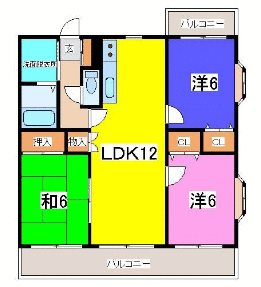 熊本市中央区出水のアパートの間取り