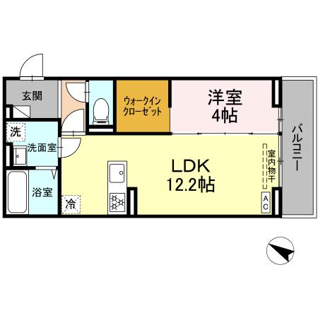 尾道市門田町のアパートの間取り