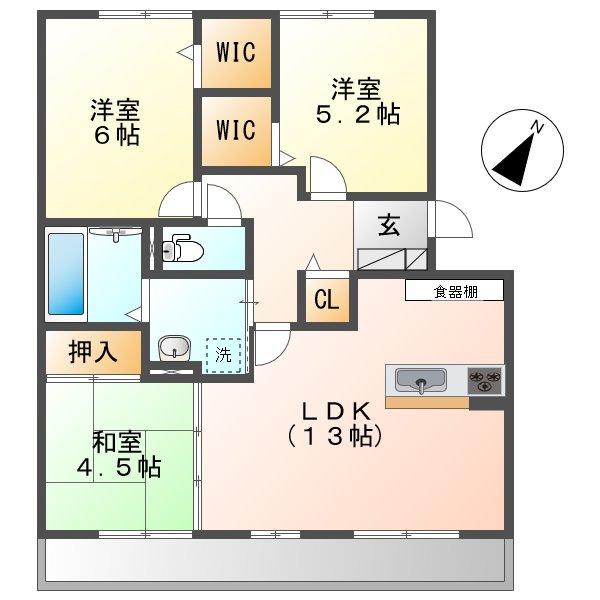 倉敷市児島下の町のアパートの間取り