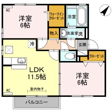 リビングタウン皆生　B棟の間取り