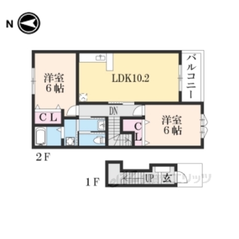 蒲生郡日野町大字内池のアパートの間取り