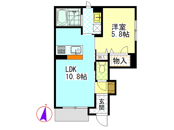 江田島市能美町高田のアパートの間取り