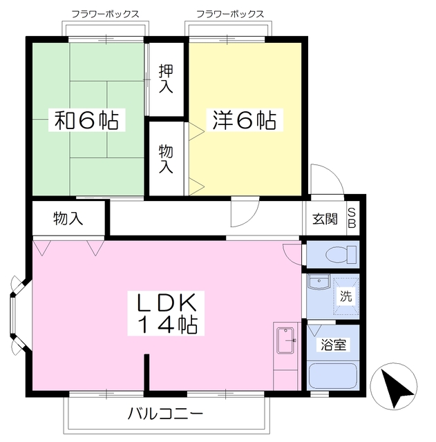 サンビレッジ光が丘Ａ棟の間取り