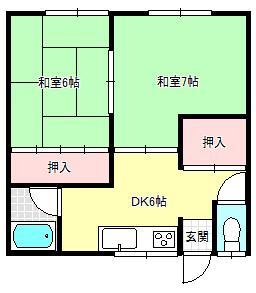 〇コーポ弥生荘の間取り