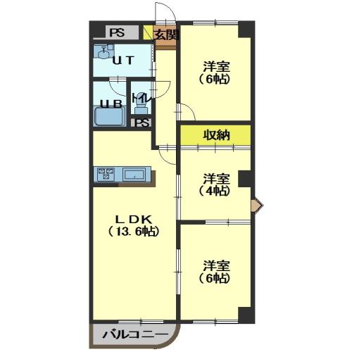 函館市戸倉町のマンションの間取り