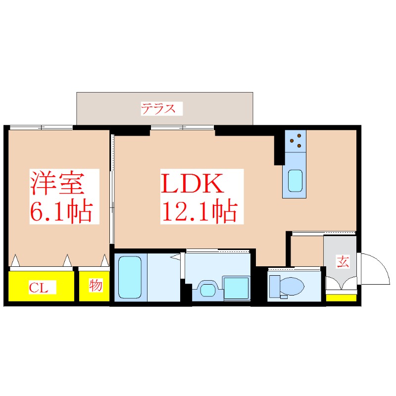 国分中央ＫＥ２０２４　Ｂ棟（仮）の間取り