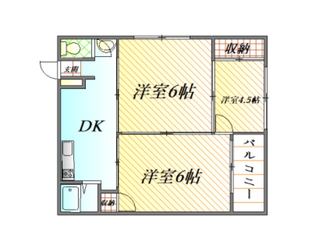 広島市西区観音町のマンションの間取り