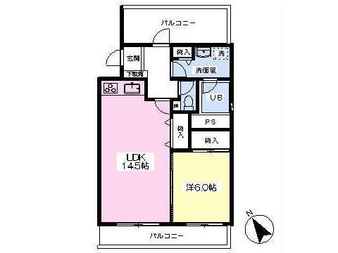 横浜市保土ケ谷区岩間町のマンションの間取り