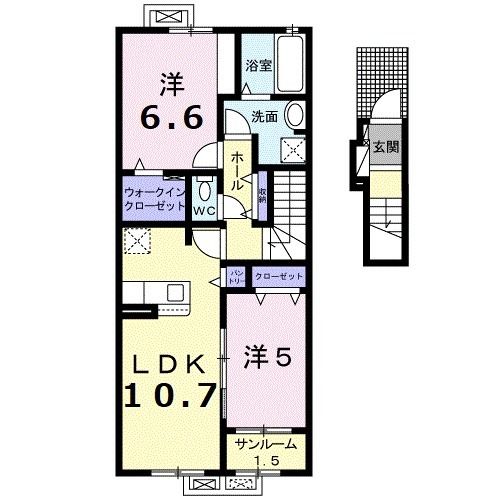 青森市大字安田のアパートの間取り