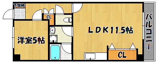明石市小久保のマンションの間取り