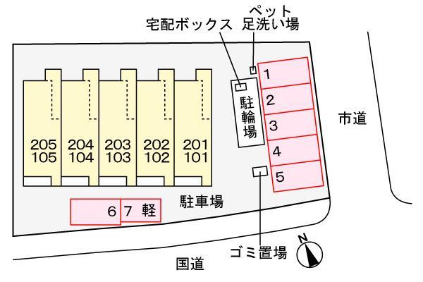 【メゾフォルテ松島の駐車場】