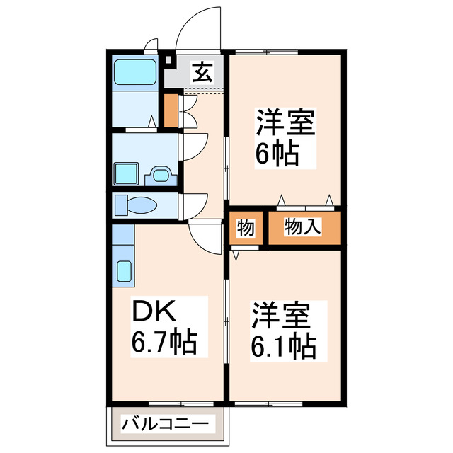 菊池郡大津町大字陣内のアパートの間取り