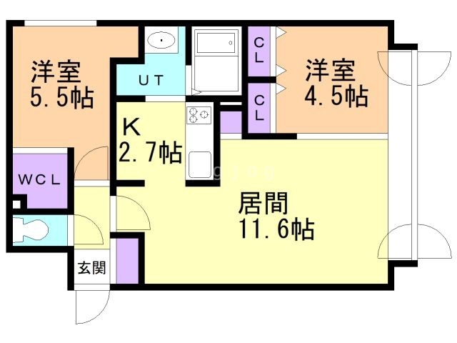 札幌市中央区南四条西のマンションの間取り