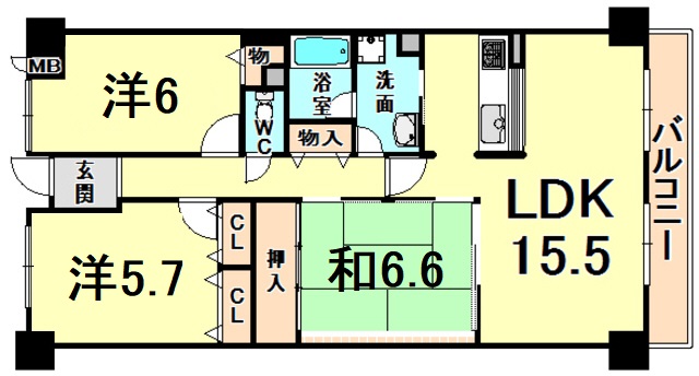 メゾンド・シェルの間取り