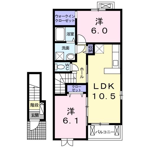 那珂市杉のアパートの間取り