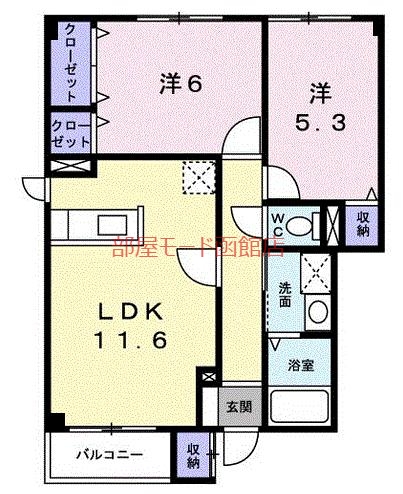 函館市榎本町のアパートの間取り