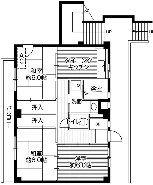 ビレッジハウス川井宿1号棟の間取り