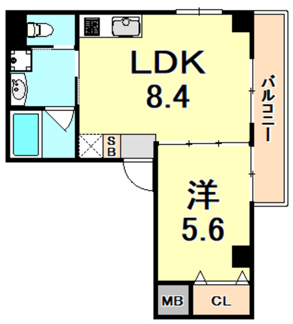 神戸市中央区花隈町のマンションの間取り