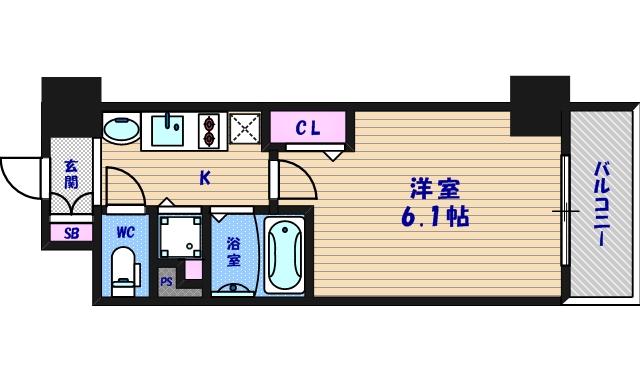 大阪市中央区本町橋のマンションの間取り