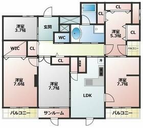 千葉市稲毛区長沼町のマンションの間取り