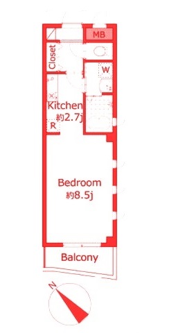 横浜市都筑区茅ケ崎中央のマンションの間取り