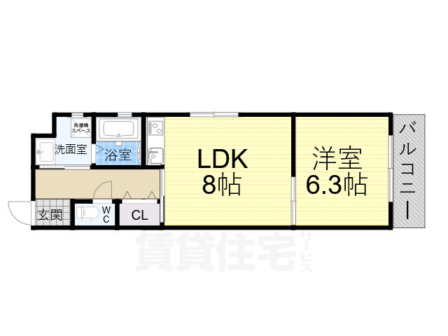 京都市上京区上御霊馬場町のマンションの間取り