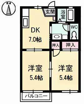 ヴィラ旭川 D棟の間取り