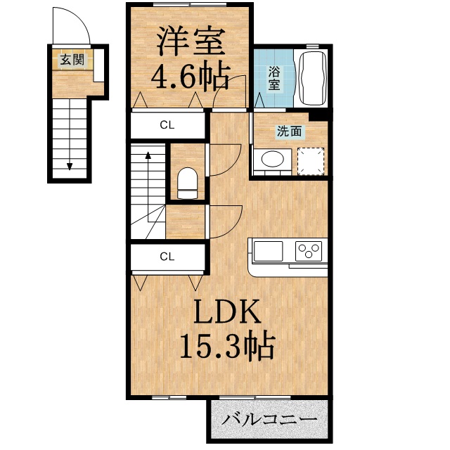 市原市旭五所のアパートの間取り