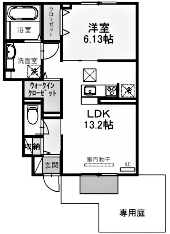 神戸市垂水区五色山のアパートの間取り