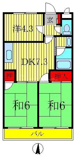 葛飾区東金町のマンションの間取り