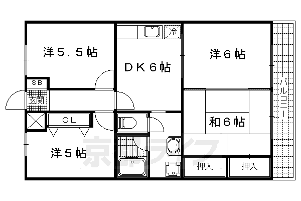 サンハイツ南志賀の間取り