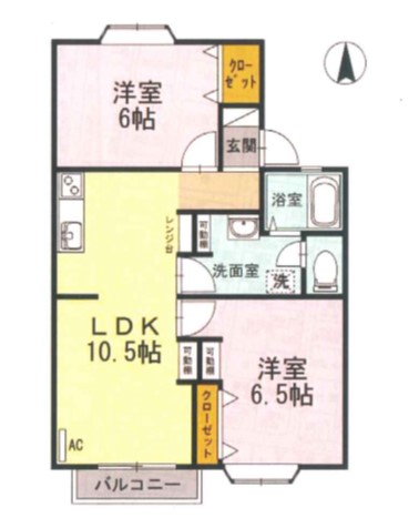 新潟市秋葉区善道町のアパートの間取り