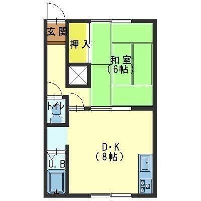 函館市堀川町のアパートの間取り