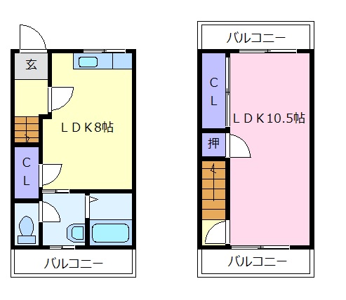 堺市美原区丹上のマンションの間取り