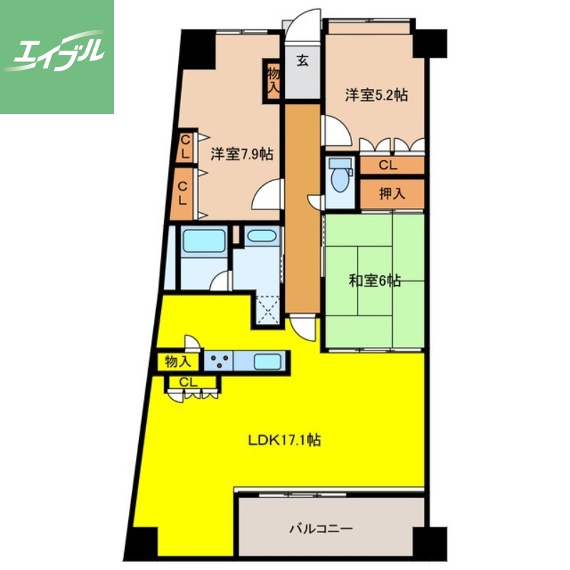 長崎市滑石のマンションの間取り