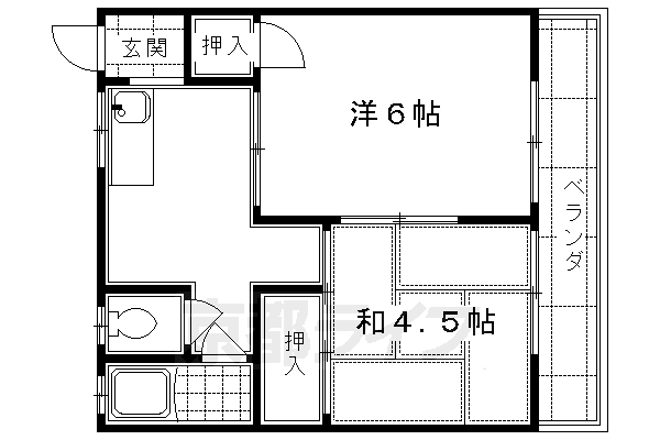 京都市伏見区向島津田町のマンションの間取り